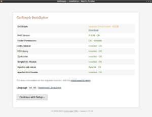 Abbildung 4: Die Installation von Getsimple verl&auml;uft fast genauso wie bei Bludit &uuml;ber einen Web-Installer.