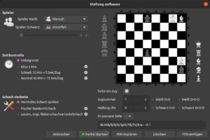 Abbildung 8: Mit Pychess bauen Sie bestimmte Brettstellungen auf, beispielsweise um Endspiele zu trainieren.