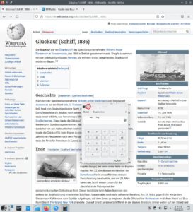 Abbildung 10: Um zu verhindern, dass ein kleines Fenster wie das des Taschenrechners hinter einem anderen verschwindet, h&auml;lt ein in den Systemeinstellungen zuschaltbarer Knopf es permanent im Vordergrund.