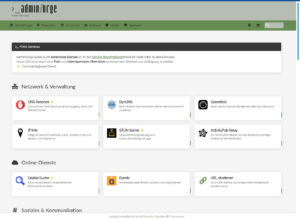 Abbildung 1: Die Webseite von AdminForge sortiert die &uuml;ber&nbsp;40 Dienste in 11&nbsp;Kategorien. Der gelbe Blitz bei einigen davon steht f&uuml;r Hochverf&uuml;gbarkeit.