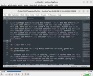 Abbildung 3: Wenn die Wiedergabe eines Kazam-Videos in Totem nicht gelingt, verwenden Sie stattdessen VLC.