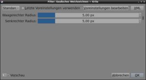 Abbildung 7: Nach dem Aufhellen der dunklen Zonen zeichnen Sie die Filtermaske mit dem Gau&szlig;schen Weichzeichner weich, damit die &Uuml;berg&auml;nge nicht zu hart wirken.