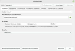 Abbildung 1: Back&nbsp;In&nbsp;Time arbeitet mit leicht zu konfigurierenden Profilen.