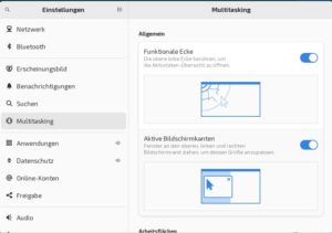 Abbildung 3: Die in Gnome eingebaute, nur f&uuml;r eine Bildschirmhalbierung tauglichen "Aktiven Bildschirmkanten" schalten Sie bei Benutzung einer Tiling-Erweiterung am besten aus, da die beiden Funktionen konkurrieren.