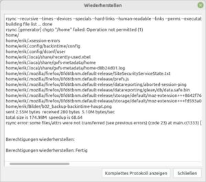 Abbildung 3: Back&nbsp;In&nbsp;Time gibt per Protokoll ausf&uuml;hrlich Auskunft &uuml;ber die einzelnen Schritte.
