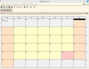 Abbildung 1: Bei Borg Calendar demonstriert schon die Schalter- und Menüleiste die Funktionsvielfalt.