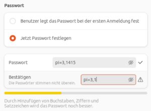Abbildung 3: Jede Distribution hat eigene Vorstellungen davon, was ein sicheres Passwort auszeichnet.