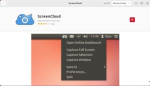 Abbildung 4: Bei Ubuntu und den meisten Derivaten bietet der Software-Store Screencloud als Snap zur Installation an.