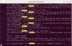 Abbildung 8: Mit Strace finden Sie heraus, welche Konfigurationsdateien ein Programm öffnet. Vergleichen Sie Versionen eines alten und eines frisch angelegten Accounts, um Problemquellen zu finden.