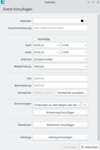 Abbildung 9: Die Terminerfassung nehmen Sie in einem umfangreichen Dialog vor.