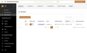 Abbildung 11: Auch bei Peertube besitzt der Admin die Möglichkeit, Benutzerkonten selbst anzulegen, anstatt die Registrierung über das Internet zu erlauben.