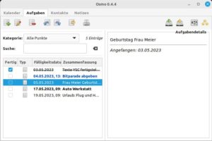 Abbildung 13: In einer eigenen Ansicht sehen Sie bei Osmo auch Details zu Terminen.