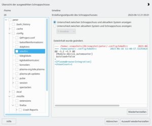 Abbildung 2: Das YaST-Modul <span class="ui-element">Dateisystemschnappschuss</span> funktioniert auch f&uuml;r st&uuml;ndliche Snapshots im Home.
