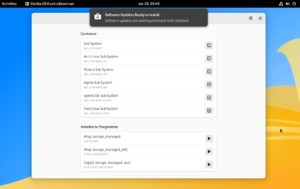 Abbildung 3: Vanilla OS bietet containerisierten Zugriff auf Paketmanager verschiedener Distributionen. Auch hier tauschen Updates das gesamte Image aus.