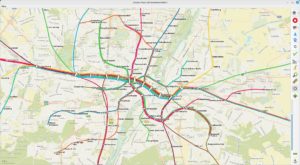 Abbildung 3: Mithilfe der Option <span class="ui-element">Public transport</span> lassen Sie sich U- und S-Bahn-Linien in Großstädten anzeigen.