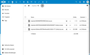 Abbildung 9: Auch das Backup auf unsere Nextcloud funktionierte tadellos. Dabei nutzte Duplicati die verf&uuml;gbare Bandbreite voll aus.