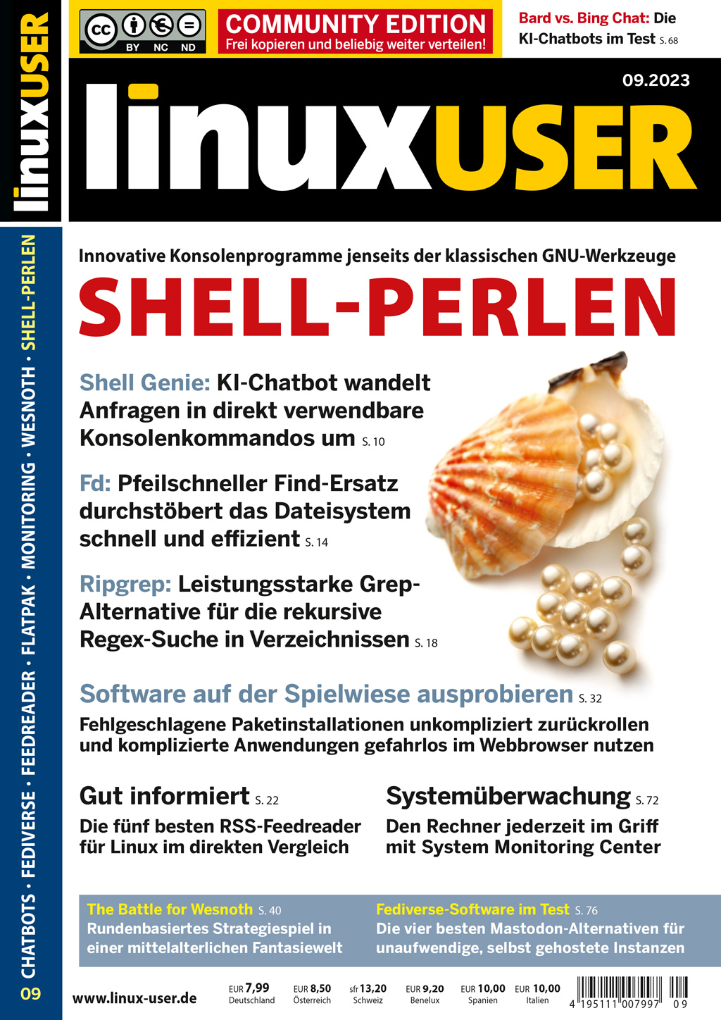 Heftcover LinuxUser Community Edition 09/2023