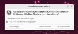Abbildung 1: Findet Ubuntu Updates, schlägt es mit diesem Dialogfenster vor, sie einzuspielen.
