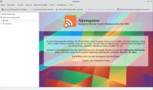 Abbildung 1: Akregator kommt mit einer konventionellen Oberfläche.
