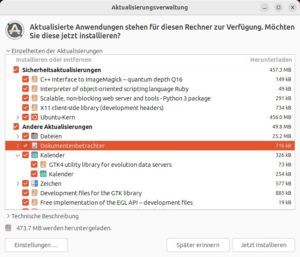 Abbildung 2: Welche Pakete die Aktualisierungsverwaltung auf den neuesten Stand bringt, legen Sie in den <span class="ui-element">Einzelheiten der Aktualisierung</span> fest.