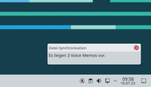 Abbildung 3: Das in diesem Artikel vorgestellte Bash-Skript blendet eine Meldung ein, wenn Sie unterwegs auf dem Smartphone Audionotizen aufgenommen haben.
