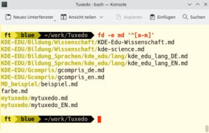 Abbildung 5: Mithilfe von regul&auml;ren Ausdr&uuml;cken finden Sie alle Markdown-Dateien, deren Name mit den Buchstaben "a" bis "m" beginnt.