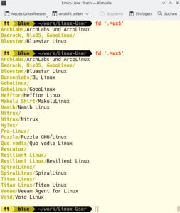 Abbildung 6: Ebenfalls mit regul&auml;ren Ausdr&uuml;cken finden Sie Dateien, deren Name auf <code>ux</code> endet.