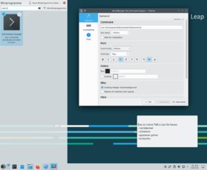 Abbildung 7: Das KDE-Desktop-Widget Command Output zeigt die R&uuml;ckgabe des Befehls <code>cat</code> auf dem Desktop an, also den Inhalt von Textdateien.