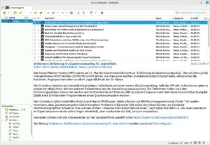 Abbildung 11: Die Oberfläche von QuiteRSS gestattet die sofortige Nutzung.