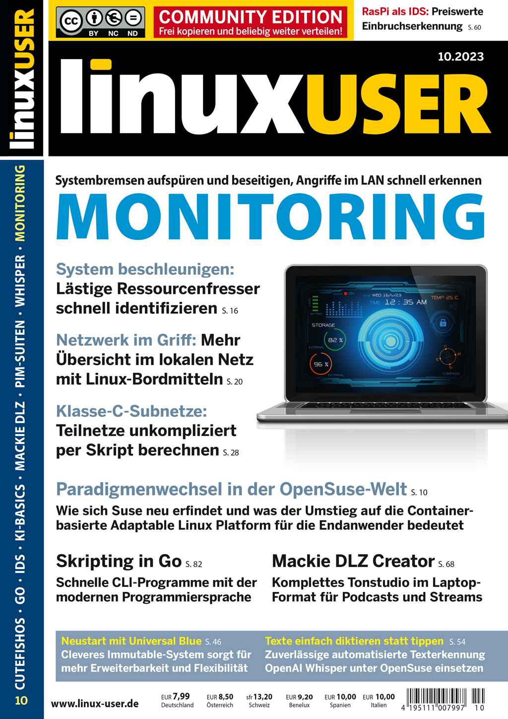 Heftcover LinuxUser Community Edition 10/2023