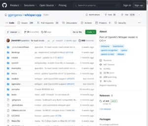 Abbildung 1: Eine einfach zu kompilierende Version von Whisper findet sich im Quellcode unter der MIT-Lizenz auf Github.