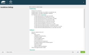 Abbildung 2: Sind die Einstellungen im Installer vorgenommen, zeigt MicroOS eine Zusammenfassung. Als Dateisystem dient Btrfs mit zehn Subvolumes.