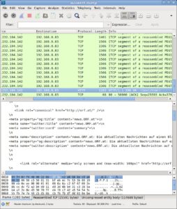 Abbildung 3: Beim Auswerten einer mit Tcpdump erstellten Datei hilft das Tool Wireshark.
