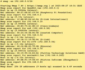 Abbildung 4: Nmap eignet sich dazu, bei den Hosts im Netzwerk zu prüfen, welche Ports diese nach außen anbieten.