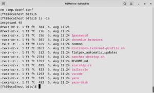 Abbildung 7: Im Ordner <code>ublue/bits/</code> liegen weitere Skripte zur Anpassung. Über <code>distrobox-terminal-profile</code> definieren Sie, dass standardmäßig immer das Ubuntu-Terminal startet.