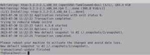 Abbildung 7: Zus&auml;tzliche Software installieren Sie laut Empfehlung per Flatpak oder Distrobox. &Uuml;ber transaktionale Updates eingebundene Pakete lassen sich erst nach einem Neustart verwenden.