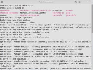 Abbildung 8: Über die Skripte in <code>ublue/bits/</code> lassen sich unter anderem der Starship-Prompt einrichten und das Theme Yaru in zwei Varianten installieren.