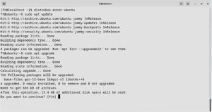 Abbildung 9: Nach dem Aufsetzen und Betreten eines Distrobox-Containers – in diesem Fall für Ubuntu – können Sie dort so arbeiten, als befänden Sie sich im Host-System.
