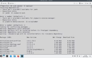 Abbildung 10: F&uuml;r unseren Test installieren wir mit dem Paketmanager Pacman aus Arch Linux den Medienplayer SMPlayer im Container.