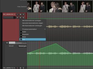 Abbildung 10: Die Automatisierungskurven machen Ihren Stereo-Ton dynamisch: Hier geht eine Stimme von der Mitte nach links und wieder zur&uuml;ck in die Mitte.