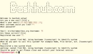 Abbildung 3: Beim Setup richten Sie ein mit einer eindeutigen ID abgesichertes Konto ein. Geben Sie daf&uuml;r einen Benutzernamen, eine E-Mail-Adresse sowie den gew&uuml;nschten Rechnernamen ein.