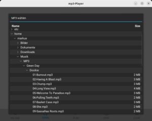 Abbildung 4: Screenshot des Dateiauswahldialogs unter Linux.