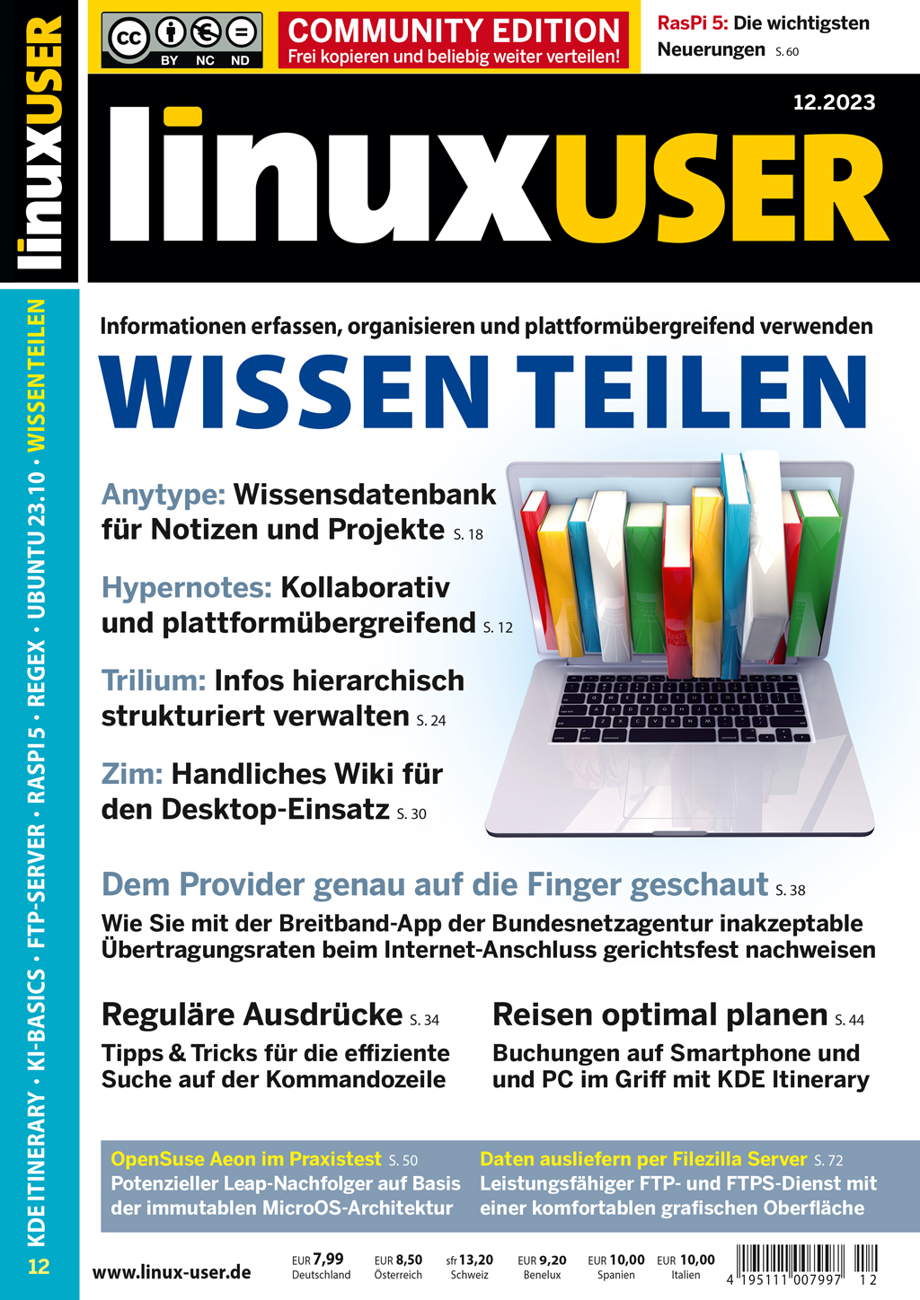 Heftcover LinuxUser Community Edition 12/2023
