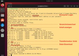 Abbildung 1: FTP-Clients stehen f&uuml;r alle Betriebssysteme bereit. Der Befehlssatz (etwa <code>cd</code> oder <code>get</code>) gestaltet sich dabei einheitlich.