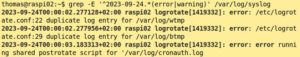 Abbildung 3: Gruppen erlauben beispielsweise, sich von Grep die richtigen Zeilen aus dem Syslog heraussuchen zu lassen.
