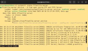 Abbildung 3: L&auml;uft der Service? Filezilla Server l&auml;uft auf Debian- und Ubuntu-Systemen unter der Kontrolle von Systemd.