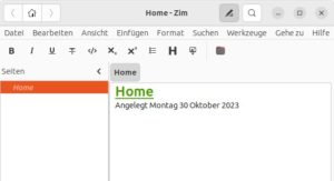 Abbildung 3: Ein neues Notebook besteht nur aus der leeren Seite <span class="ui-element">Home</span>.