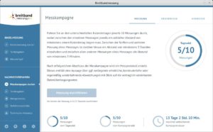 Abbildung 4: Starten Sie eine Kampagne, misst die Software 30&nbsp;Mal an drei verschiedenen Tagen den Datendurchsatz.
