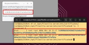 Abbildung 4: Einer der Ordner im Zertifikatsverzeichnis hei&szlig;t wie der Fingerprint des Servers (ohne Doppelpunkte).