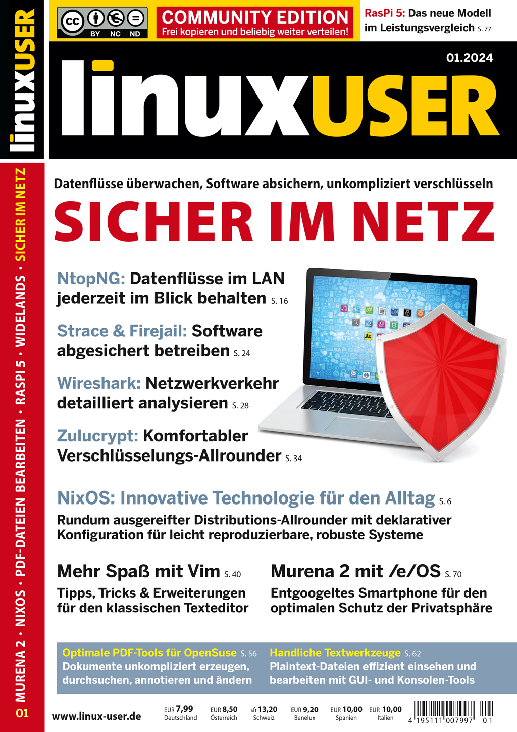 Heftcover LinuxUser Community Edition 01/2024